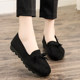 New style old Beijing cloth shoes women's single shoes flat soft sole non-slip slip-on black work shoes beanie shoes mother's shoes