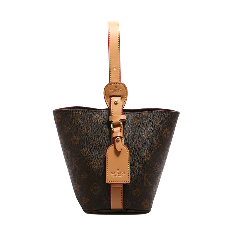 高级感包包女式2025新款小众爆款老花腋下水桶小包百搭单肩斜挎包 - 图3