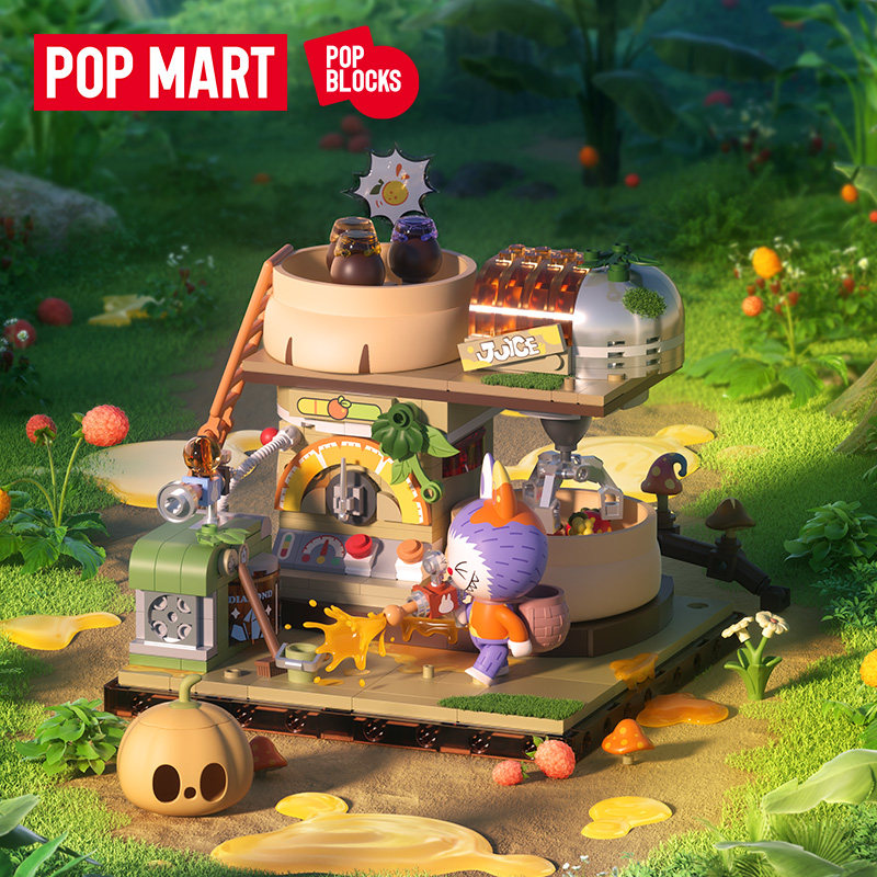 泡泡玛特LABUBU THE MONSTERS森林秘密基地拼搭积木情人节礼物