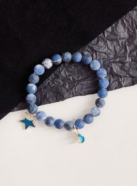 原创深蓝渐变磨砂手链小众设计