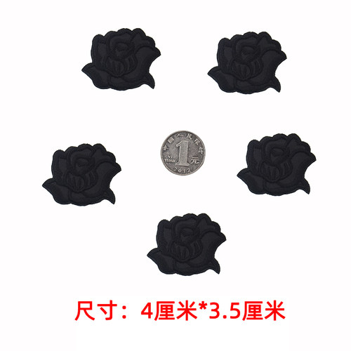 10片小号玫瑰花布贴酒店用品床单被罩遮污桌布修补烟洞衣服补丁贴 - 图1