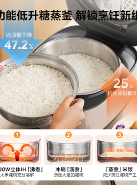 美的0涂层电饭煲家用IH多功能无涂层不粘Midea/美的 MB-HS453S