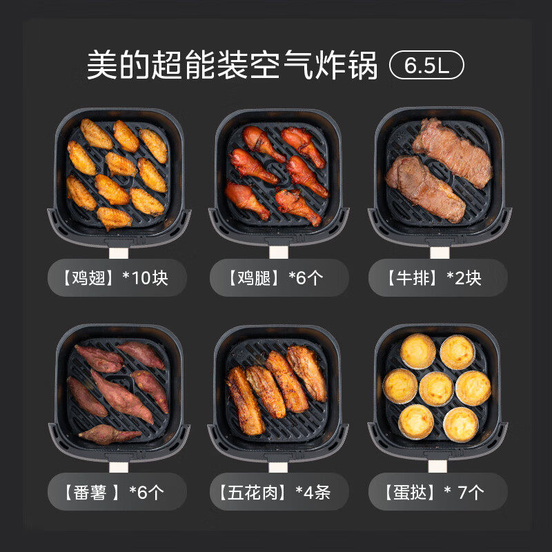 美的炎烤双热源空气炸锅6.5L大容量可视免翻面金属内腔电烤箱正品,淘宝优惠券,粉丝福利购,淘宝优惠卷