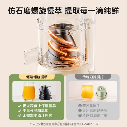 美的榨汁机新款榨水果自动小型家用电动打汁大口径原汁机官方正品 - 图1