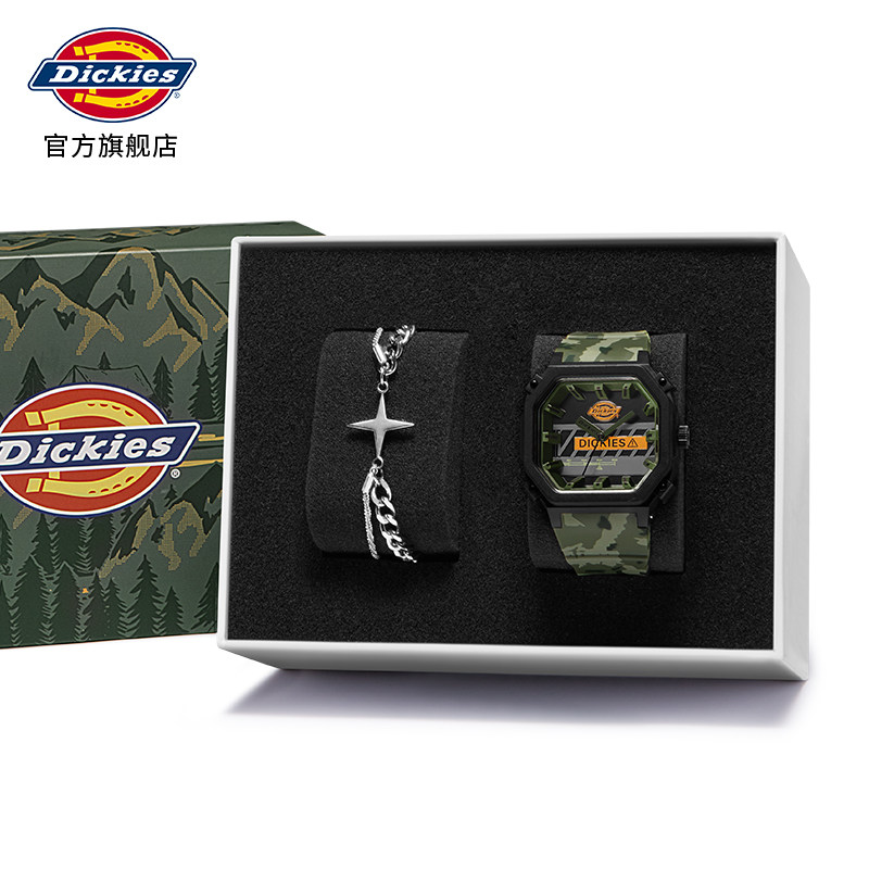 dickies旗舰店迷彩撞色户外石英表 dickies手表欧美腕表