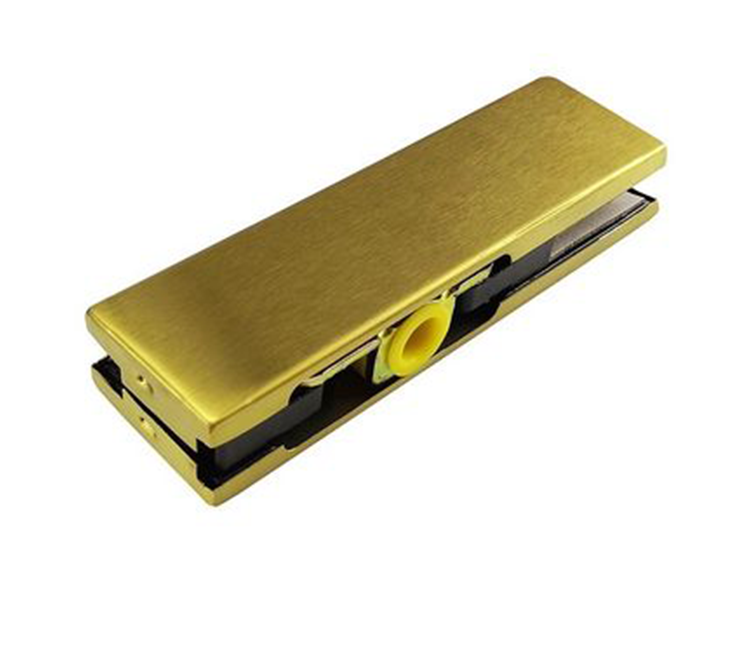 玻璃门短夹无框钢化玻璃不锈钢电镀钛金玫瑰金黑钛上下门夹一字夹 - 图0