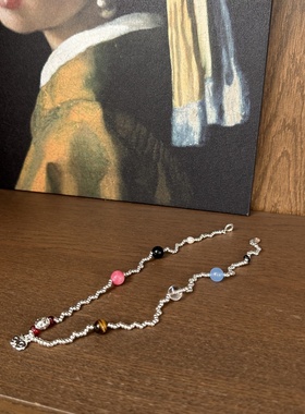穿搭配饰~能量五彩石镀银项链