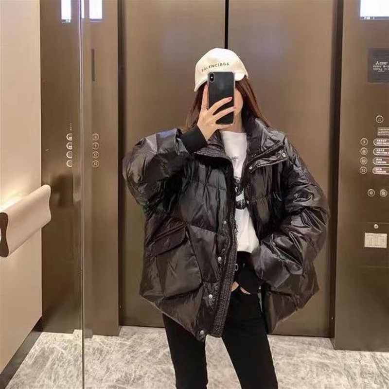 秋冬新款短款棉服女2022冬装棉袄韩版宽松加厚面包服亮面棉衣外套_7米元女装店_女装_女士精品-第4张图片-提都小院