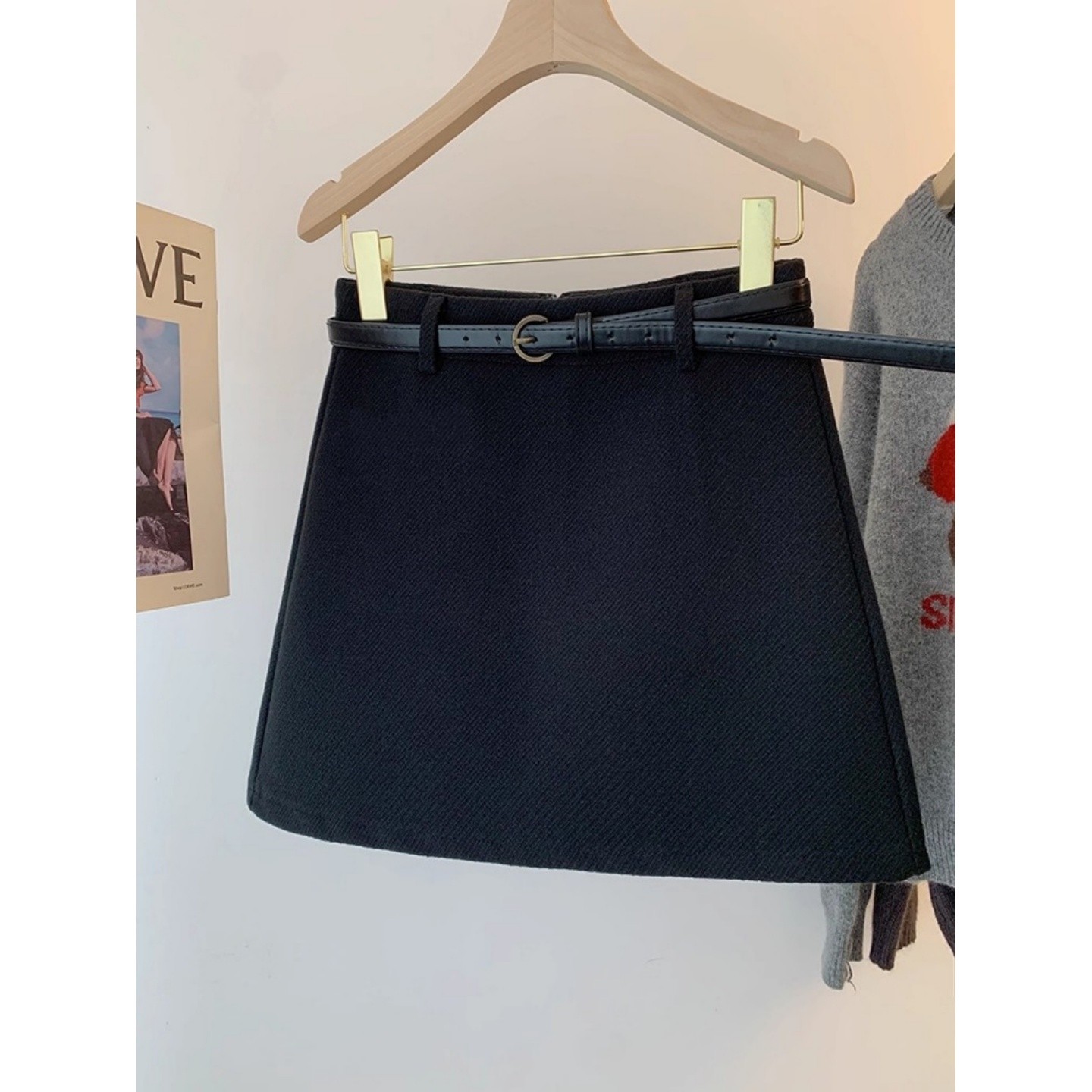 大码灰色毛呢半身裙女秋冬呢子a字裙大码小个子包臀裙防走光短裙,淘宝优惠券,粉丝福利购,淘宝优惠卷