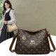 Genuine leather shoulder crossbody bag large capacity printed mom bag