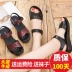 Giày sandal da đế bệt đế bằng 40 tuổi đế mềm mềm 50 tuổi trung niên bà ngoại trung niên nữ 2019 mới - Sandal dép quai hậu nữ đẹp Sandal