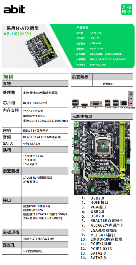 昂达升技 H61M H81M VH全新台式机主板 配XP Win7英特尔三四代CPU - 图2