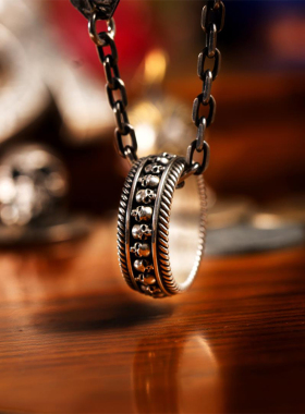 vulcan925银骷髅男女银饰品对戒