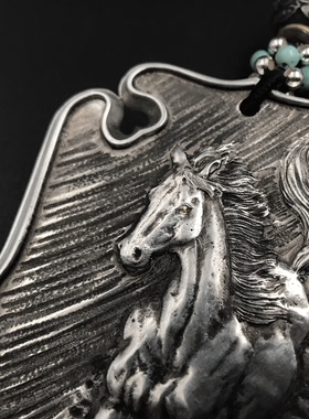 原创纯手工十二生肖吊坠午马银饰