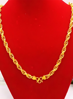 沙金项链男女越南福字麻花链