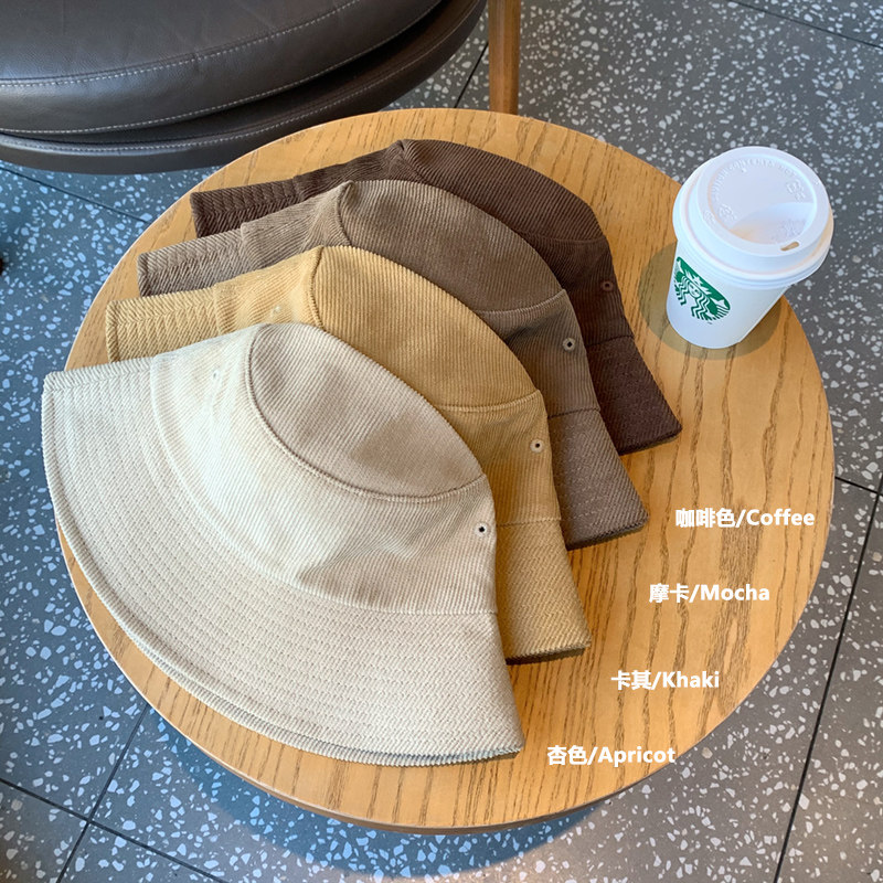 秋冬光身纯色灯芯绒渔夫帽男士大头围宽檐显脸小盆帽大脸可戴女生,淘宝优惠券,粉丝福利购,淘宝优惠卷