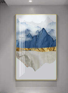 轻奢风竖版靠山三联客厅装饰画