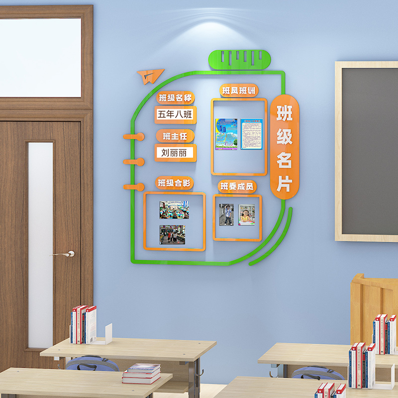 班级名片立体文化墙贴班级布置教室装饰初高中小学班务展示公告栏-图1