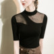 ເສື້ອຢືດ Mesh Mesh Patchwork ຄົນອັບເດດ: Chic ຂອງແມ່ຍິງດູໃບໄມ້ລົ່ນກາງແຂນ