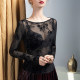ບາງໆ sexy inner lace mesh bottoming shirt ສໍາລັບແມ່ຍິງໃນດູໃບໄມ້ລົ່ນ