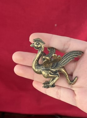 黄铜朱雀手工摆件家居风水挂件