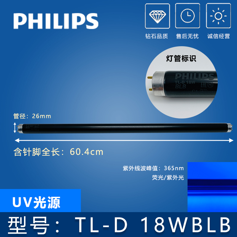 飞利浦D65对色灯箱D50看色灯管UV光源TL-D90 De Luxe950色评灯965 - 图1