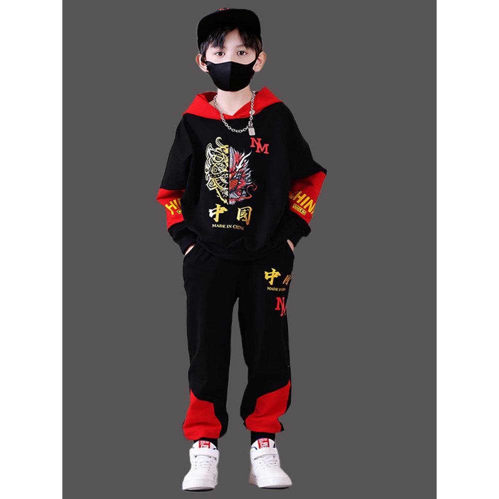 Chinese style children's clothing 8-year-old boy long-sleeved spring and autumn suit 9 cool dragon boy velvet sweatshirt spring clothes 12