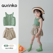 Child Vest Summer Thin girl knit little harnesses baby sleeveless blouse summer dress foreign air little girl clothes