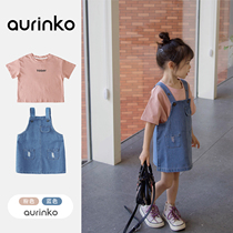 Childrens dress Dress Summer Ocean Gas Denim Harness Skirt Woman Treasure Summer Thin Dress Girl Summer Clothes Girl