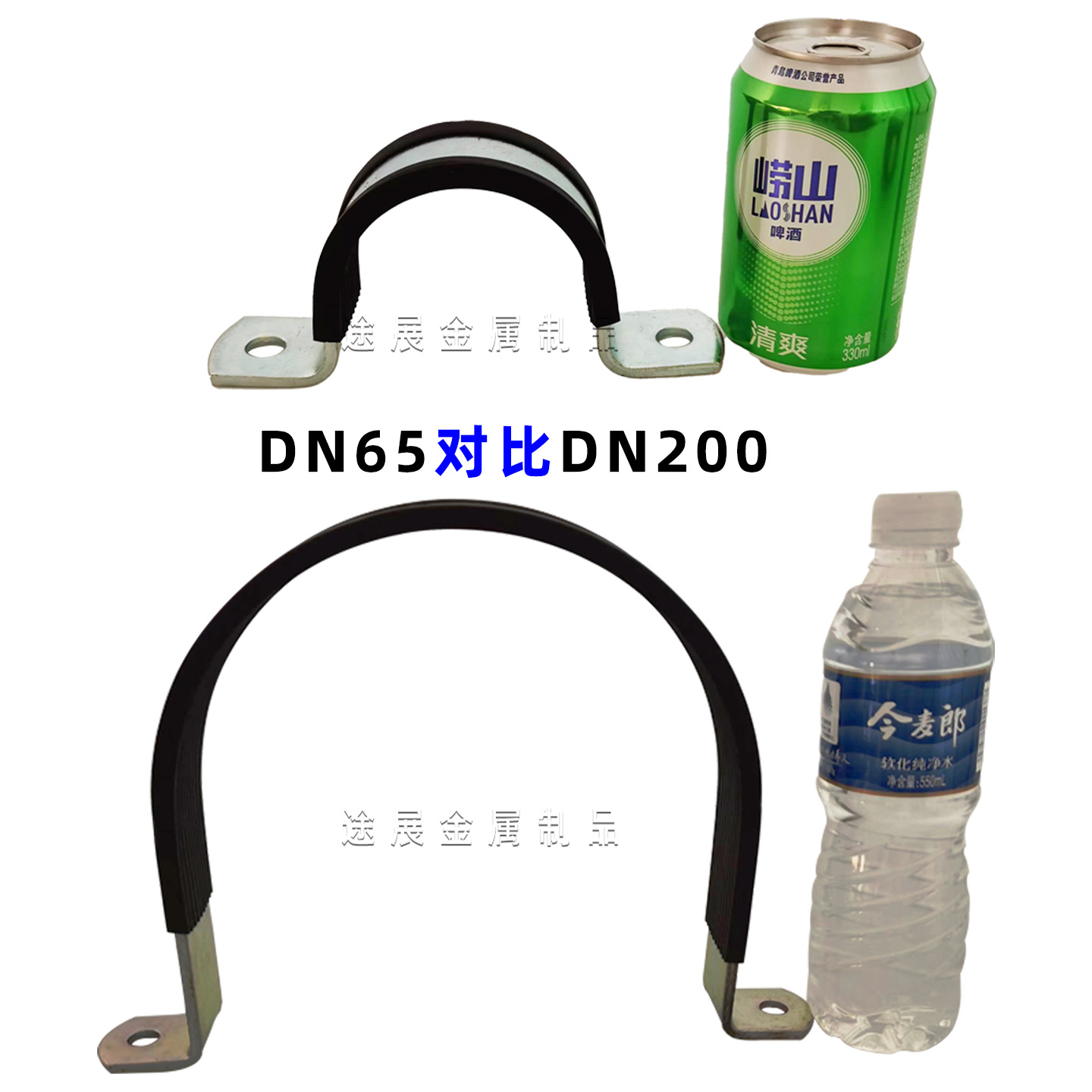 抗震支架配件悬吊支撑半圆抱箍 65-200水管c形厚固定卡箍欧姆管卡 - 图2