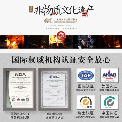 龙之艺菜刀厨师专用刀锻打9铬不锈钢厨房切肉刀切菜刀锋利 - 图0