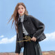 Betu dark gray sheep wool double-sided woolen coat women's short 2025 autumn new woolen coat
