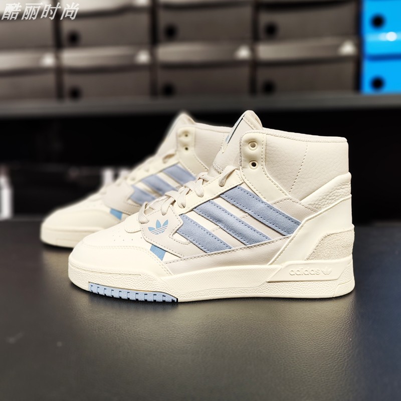 阿迪达斯女鞋秋冬季三叶草高帮板鞋Adidas2023新款运动鞋子FZ5717-图0