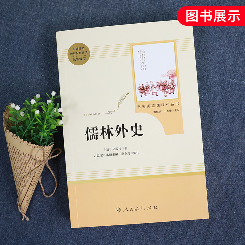 人教版 儒林外史 正版原著 九年级下册语文书 人民教育出版社吴敬梓著语文课外拓展阅读 中国文学小说名著阅读