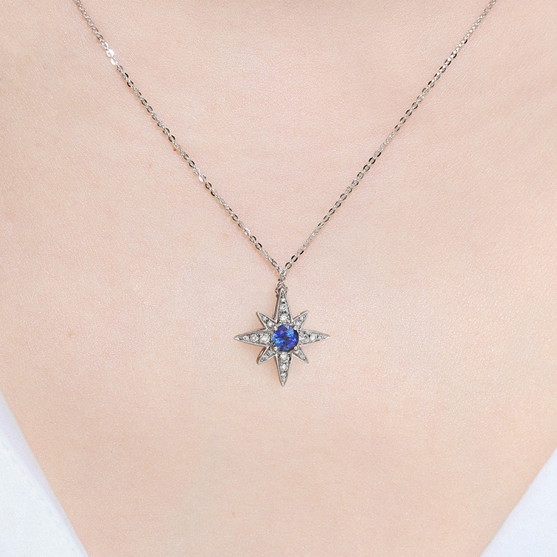 形象千叶珠宝白色18k金礼物女吊坠 千叶珠宝颈饰