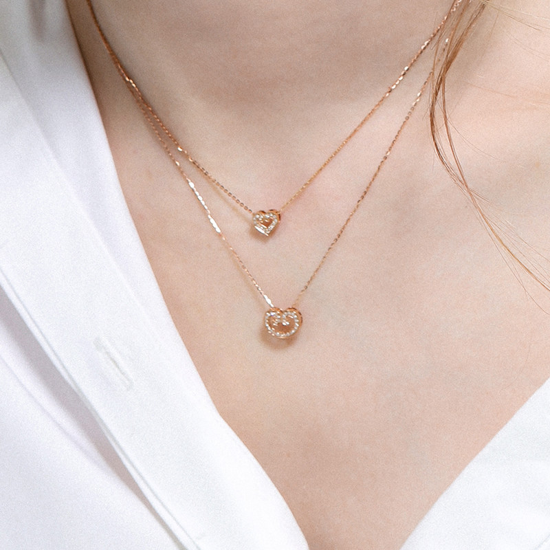 千叶珠宝18k彩金开心如意多戴吊坠 千叶珠宝颈饰