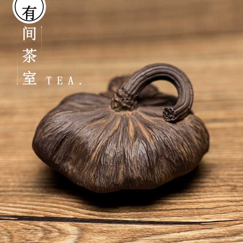 茶宠摆件精品紫砂可养手工莲子雕塑枯莲蓬茶盘橱窗家居装饰礼品