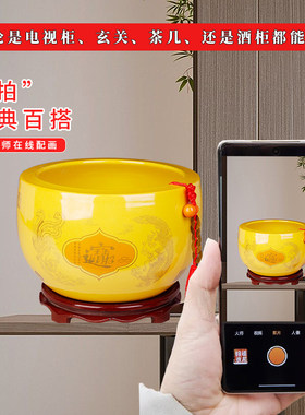 聚宝盆摆件招财聚财陶瓷家用存钱罐陶瓷米缸八方来财店铺开业礼品