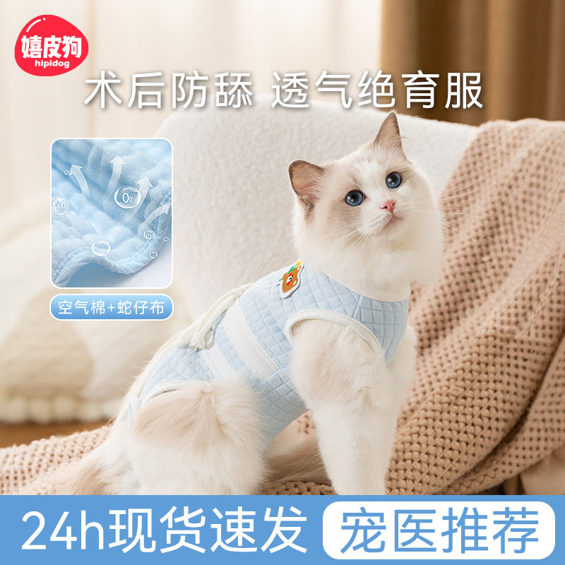 猫咪绝育服母猫绝育衣服公猫断奶服手术服宠物术后防舔衣服防掉毛-图3