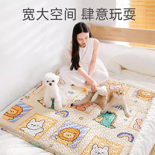 嬉皮狗宠物地垫狗狗垫子睡觉用夏季猫咪狗窝围栏狗笼子垫四季通用 - 图1