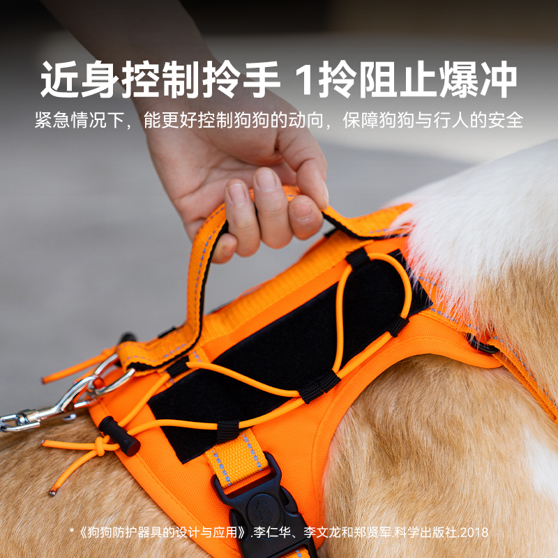 狗狗牵引绳胸背带外出防爆冲中型大型犬柴犬柯基背心式遛狗绳狗链 - 图1