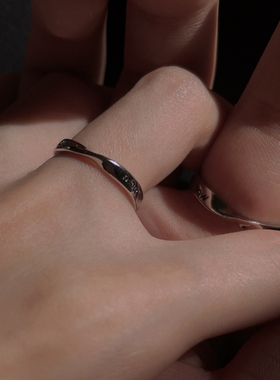 纯银情侣戒指送男女友现在未来