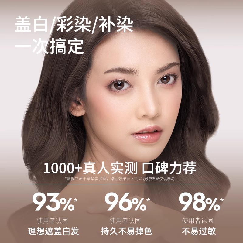 正品章华生态染发剂植物天然快速染发膏男女染发遮白发焗油染发霜