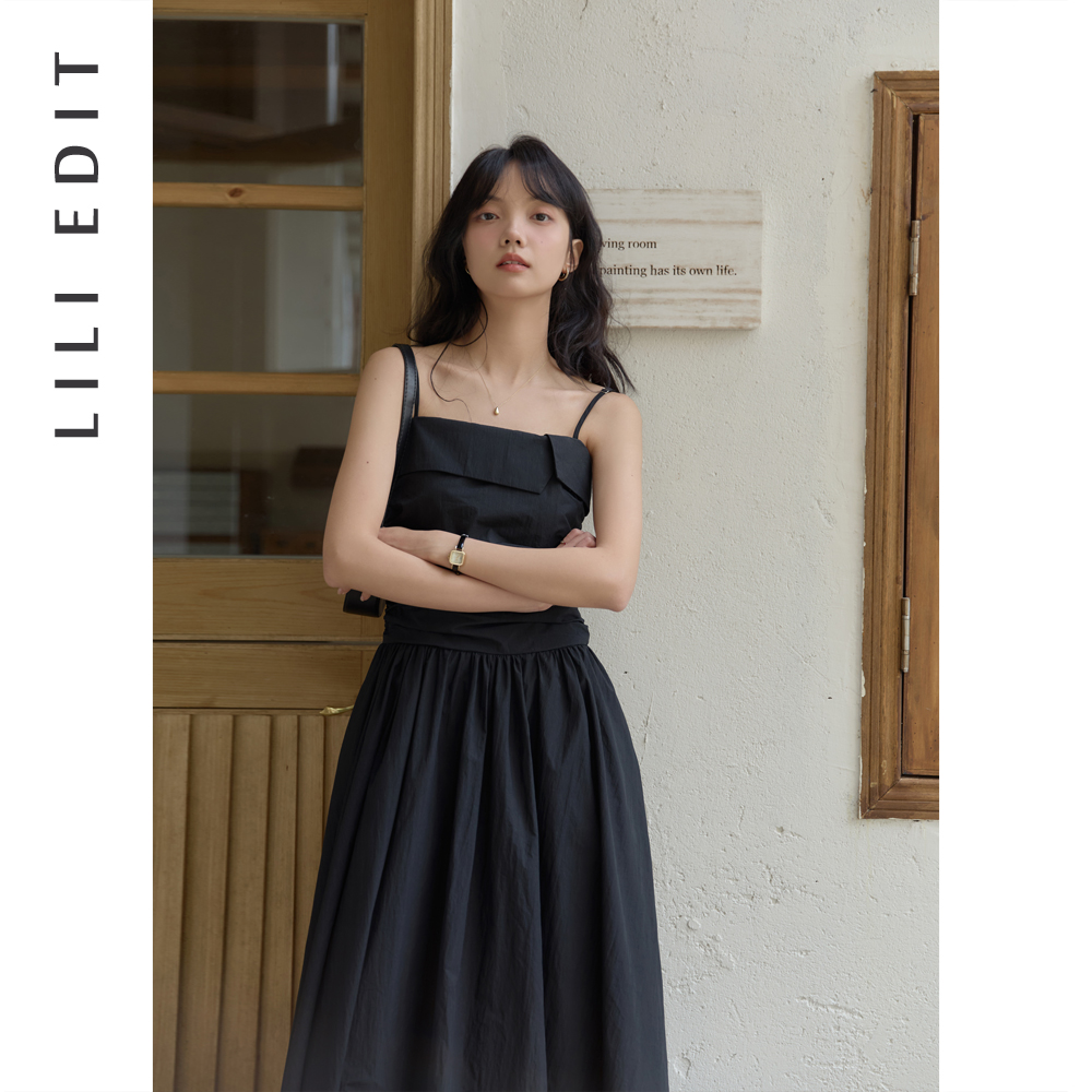 LILI EDIT/设计感吊带抹胸礼服裙带口袋女夏季新款收腰显瘦连衣裙 - 图2