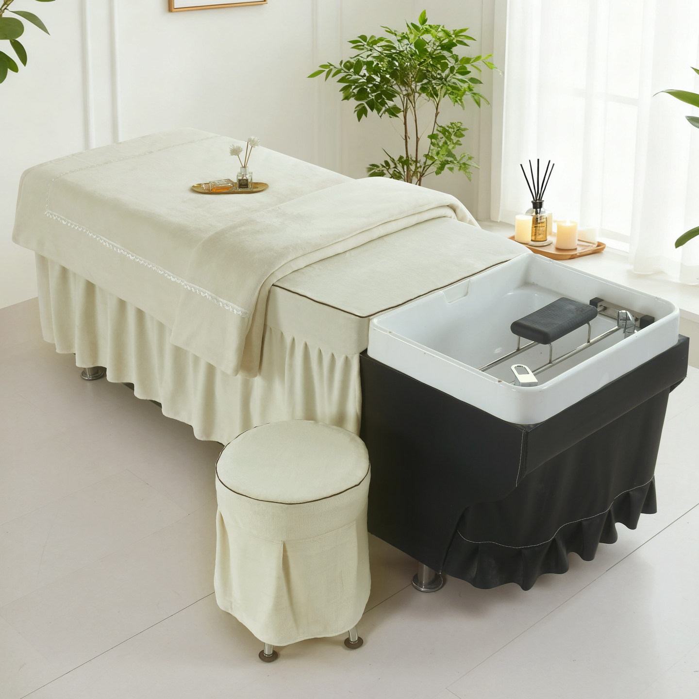 洗头床床罩美容美发床垫茶麸养发馆加绒冬季泰式冲头床按摩可定做,淘宝优惠券,粉丝福利购,淘宝优惠卷