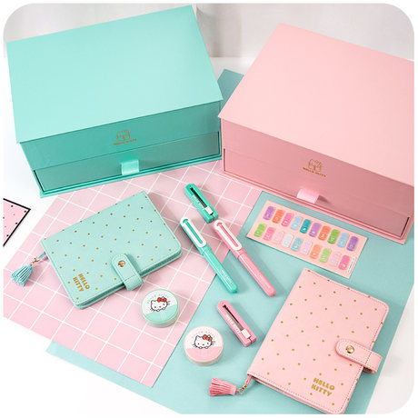 gift girl teen Red Riding Hood stationery set blue notebook blue pink
