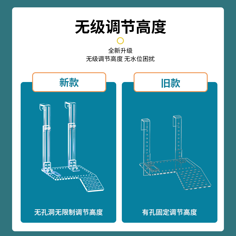 疯狂水草乌龟晒台爬台挂钩龟晒背用品鱼缸高水位可调深水休息平台 - 图2