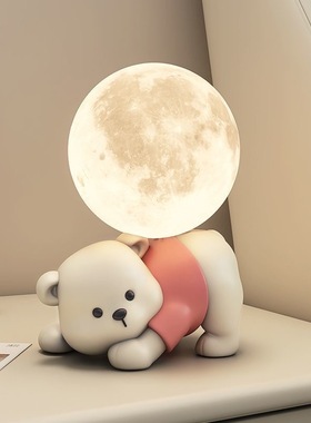 卡通熊摆件台灯ins风高颜值桌面卧室小夜灯生日礼毕业送同学