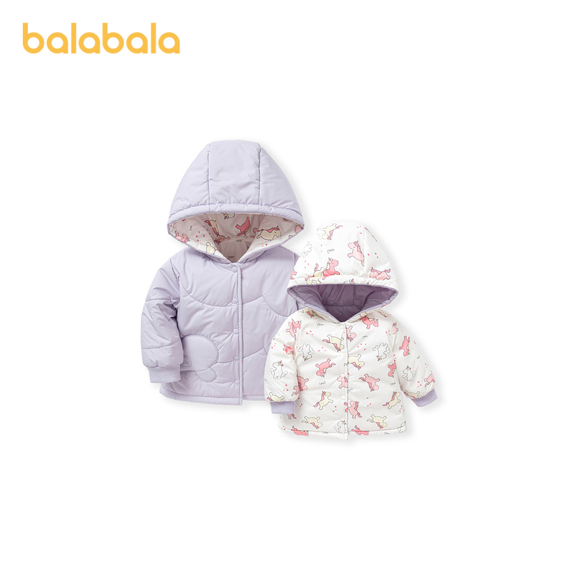 巴拉巴拉宝宝棉服冬季婴儿棉袄儿童棉衣加厚2021新款两面穿拜年萌 - 图0