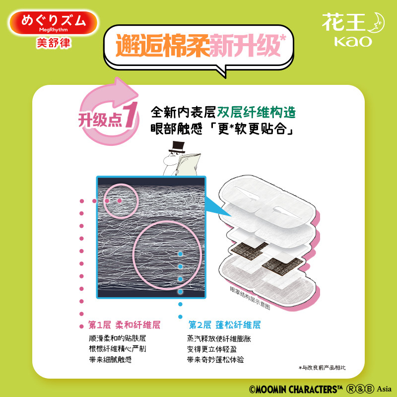 【限定姆明联名】花王美舒律kao蒸汽眼罩热敷姆明联名款发热12片,淘宝优惠券,粉丝福利购,淘宝优惠卷